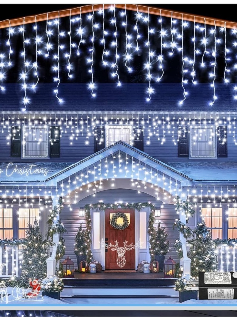 XURISEN 66ft Christmas Lights Decorations Outdoor, 640 LED 8 Modes